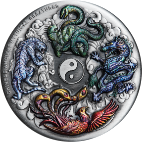 現貨 - 2021吐瓦魯-中國古代-四聖獸-5盎司銀幣