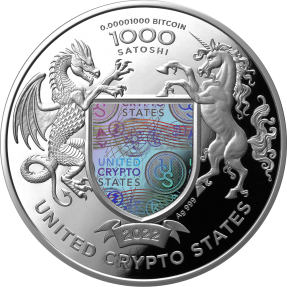 現貨 - 2022美國加密貨幣國-自由女神-1盎司銀幣(內含0.00001比特幣)
