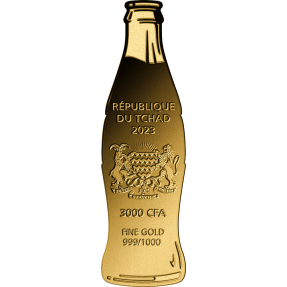 現貨 - 2023查德-可口可樂-瓶子造型-1/1000盎司金幣