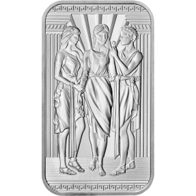現貨 - 2022英國-雕刻大師系列-三女神-1盎司銀條(普鑄)(贈塑殼)