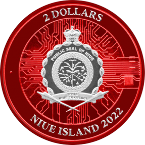 現貨 - 2022紐埃-比特幣-綠-紅底版-1盎司銀幣