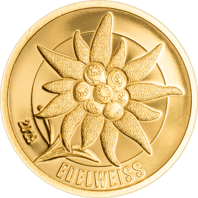 現貨 - 2019蒙古-山之星系列-雪絨花-0.5克金幣