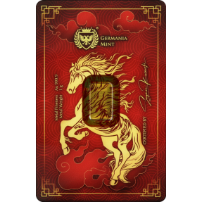 預購(確定有貨) - 2026日耳曼尼亞Germania Mint-生肖-馬年-1克金條(卡裝)