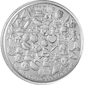 現貨 - 繪文字(表情符號)-笑臉-1盎司銀幣(普鑄)(贈塑殼)