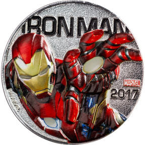 現貨 - 2017斐濟-Marvel 燈光系列-鋼鐵人-鍍銀-56.29克硬幣