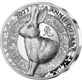 預購(確定有貨) - 2023法國-生肖-兔年-1盎司銀幣