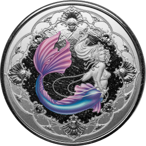現貨 - 2022薩摩亞-美人魚-彩色版-1盎司銀幣(卡裝)