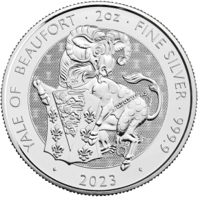 現貨 - 2023英國-都鐸野獸系列-博福特的耶鲁(羊角獸)-2盎司銀幣(普鑄)(贈專用塑殼)