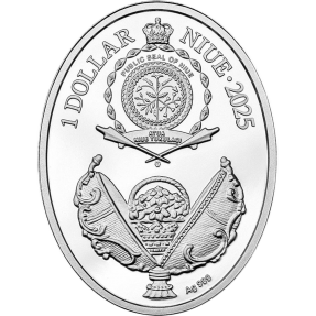 預購 - 2025紐埃-法貝熱彩蛋系列-洛可可彩蛋-16.81克銀幣