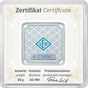 現貨 - 德國Geiger Edelmetalle-20克銀條(封裝版)
