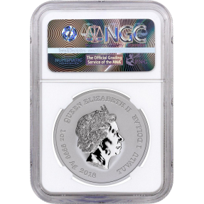 現貨 - 2018吐瓦魯-雷神-索爾-1盎司銀幣(普幣)-NGC MS70鑑定幣-First Release版(Marvel標籤-白底)