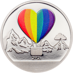 現貨 - 2021庫克群島-水晶球系列-熱氣球-1/10盎司銀幣