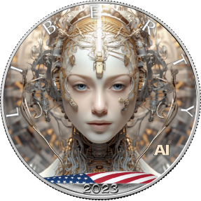 預購(限已確認者下單) - 2023美國-鷹揚-人工智慧-女人造人-1盎司銀幣
