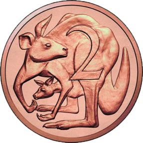 現貨 - 2017澳洲皇家-澳幣2分-袋鼠-青銅幣-卡裝(非流通幣)