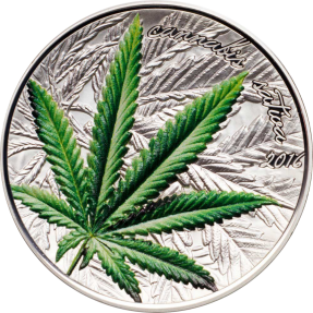 現貨 - 2016貝南-大麻苜蓿葉著名植物-大麻-1盎司銀幣