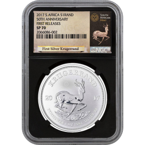 現貨 - 2017南非-克魯格-1盎司銀幣-NGC SP70鑑定幣-First Releases版(羚羊標籤-黑底)