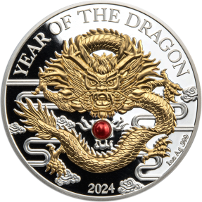 現貨 - 2024萬那杜-生肖-龍年-淡水珍珠-1盎司銀幣