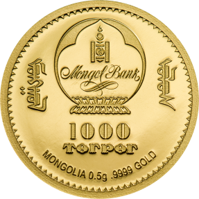 現貨 - 2021蒙古-生肖-牛年-0.5克金幣