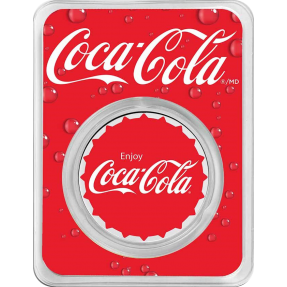 現貨 - 2023美國-可口可樂-彩色版(瓶蓋圖)-1盎司銀幣(卡裝)