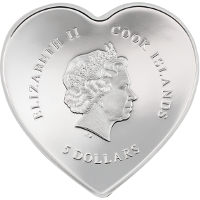 現貨 - 2022庫克群島-銀心系列-燦爛的愛-心型-20克銀幣