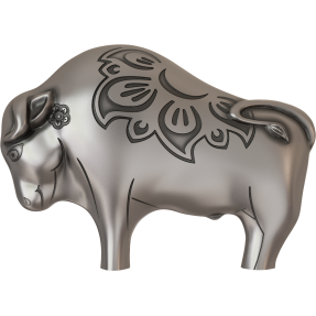 現貨 - 2021蒙古-生肖-牛年-造型-1盎司銀幣