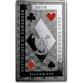 現貨 - 2016喀麥隆-皇家撲克牌-Ace、Jack、Queen、King-1盎司精製銀幣-4枚組
