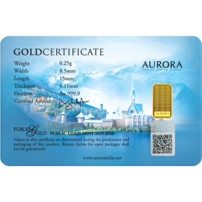 現貨 - Aurora-迪士尼-冰雪奇緣-限量版-0.25克金條