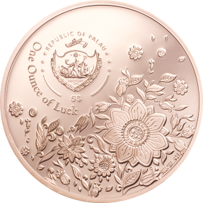 預購(確定有貨) - 2021帛琉-四葉草-鍍玫瑰金-1盎司銀幣