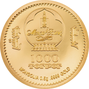 現貨 - 2022蒙古-生命演化系列-基龍-0.5克金幣