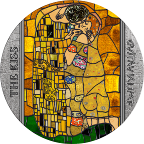 預購(限已確認者下單) - 2023迦納-彩繪玻璃藝術系列-吻(克林姆)-2盎司銀幣