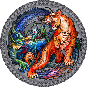 現貨 - 2022迦納-東方文化典藏系列-虎與龍-2盎司銀幣