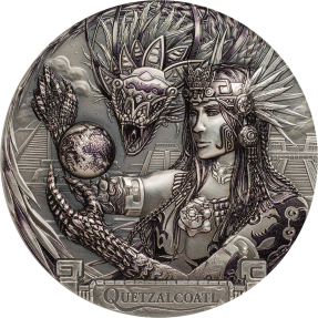 現貨 - 2017庫克群島-世界之神系列-羽蛇神-3盎司銀幣
