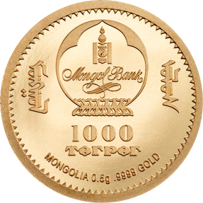 預購(確定有貨) - 2022蒙古-生肖-虎年-0.5克金幣