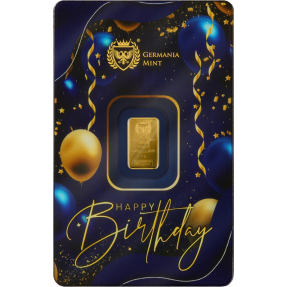 現貨 - 2025日耳曼尼亞Germania Mint-生日快樂-禮物卡-1克金條(卡裝)