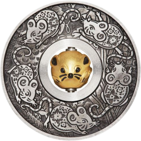 現貨 - 2020吐瓦魯-旋轉-鼠年-1盎司銀幣