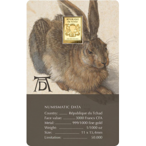 現貨 - 2025查德-兔-1/1000盎司金條