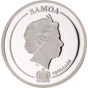 現貨 - 2021薩摩亞-金花收藏3D系列-蘭花-1盎司銀幣