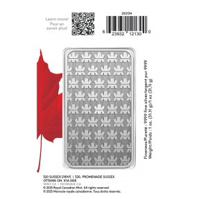 現貨 - 2025加拿大-1盎司銀條(加拿大特色楓葉卡裝) (無滿額免優惠)