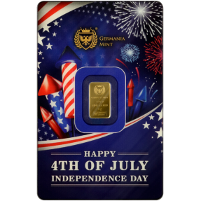 現貨 - 日耳曼尼亞Germania Mint-美國獨立紀念日(7月4日)-1克金條(卡裝)