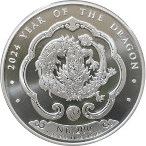 現貨 - 2024不丹-生肖-龍年-1盎司銀幣(普鑄)