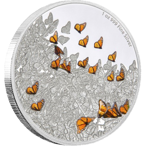 現貨 - 2016紐埃-大遷徙系列-帝王蝶-第二枚-1盎司銀幣