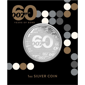 預購(確定有貨) - 2022吐瓦魯-007(詹姆士·龐德)-60週年紀念-1盎司銀幣(普鑄)(卡裝)