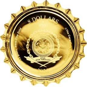 預購(確定有貨)(國際熱銷) - 2025紐埃-可口可樂-瓶蓋-造型-1.2克金幣