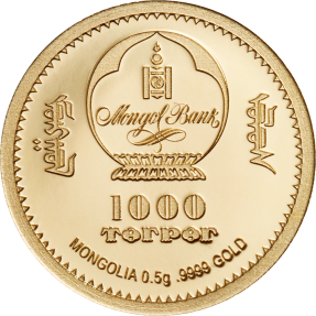 現貨 - 2020蒙古-生肖-鼠年-0.5克金幣