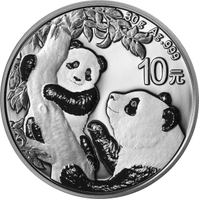 現貨 - 2021中國-熊貓-30克銀幣(普鑄)
