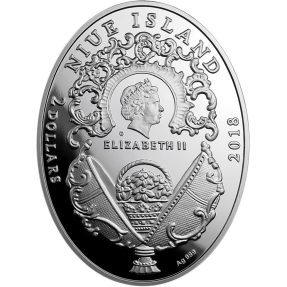 現貨 - 2018紐埃-法貝熱彩蛋系列-藍色阿列克謝星座彩蛋-56.56克銀幣
