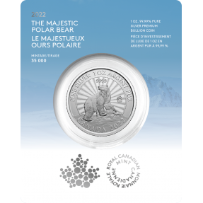 現貨 - 2022加拿大-雄偉的北極熊-1盎司銀幣(普鑄)(原廠卡裝)