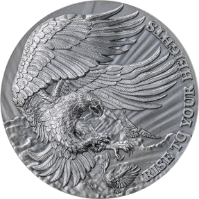 現貨 - 2023迦納-生活語錄系列-鷹與烏鴉-2盎司銀幣