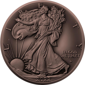 預購(確定有貨) - 2022美國-鷹揚-仿古銅版-1盎司銀幣
