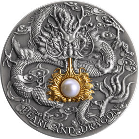 現貨 - 2022紐埃-神聖珍珠系列-珍珠與龍-2盎司銀幣